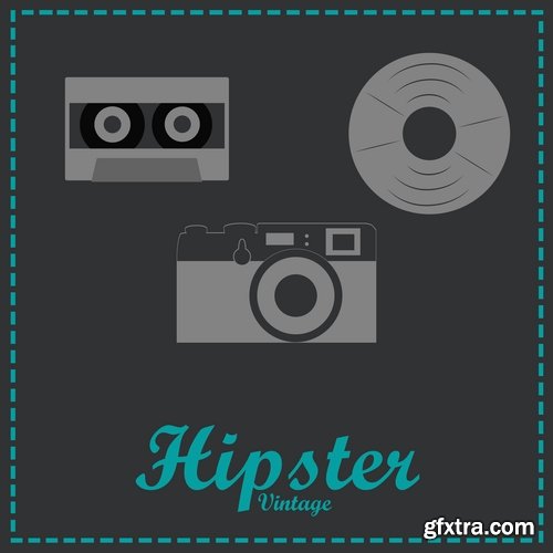 Collection vector image hipster style poster flyer label icon 25 Eps