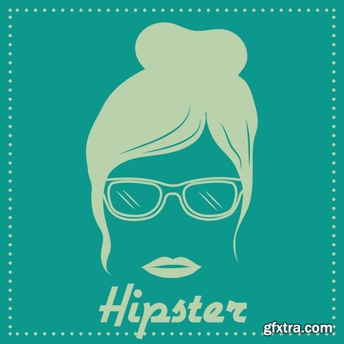 Collection vector image hipster style poster flyer label icon 25 Eps