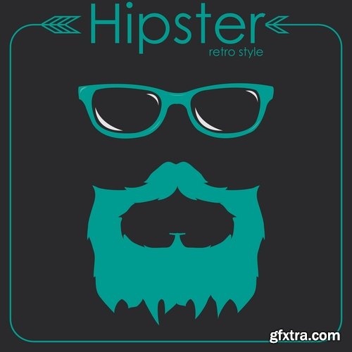 Collection vector image hipster style poster flyer label icon 25 Eps