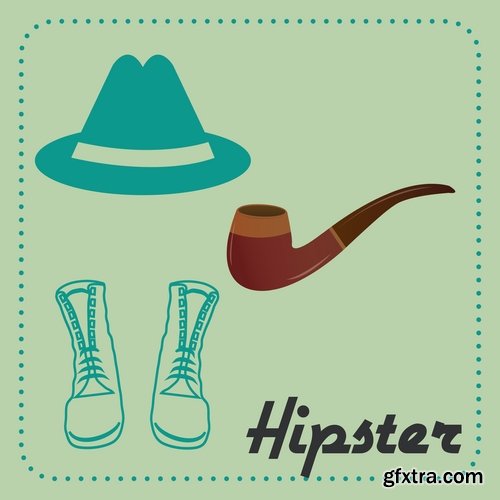 Collection vector image hipster style poster flyer label icon 25 Eps