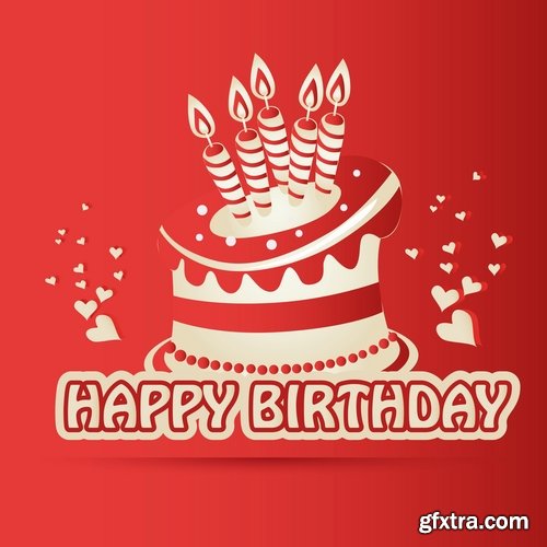 Collection of different vector image gift cards birthday celebration 25 Eps