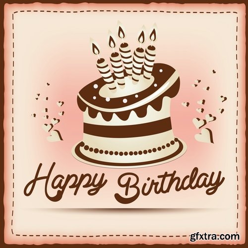 Collection of different vector image gift cards birthday celebration 25 Eps