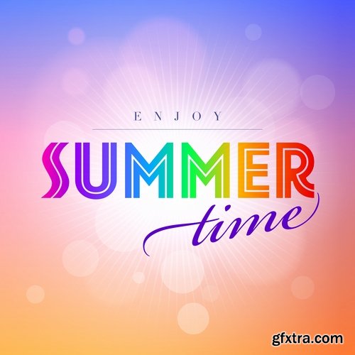 Collection of vector picture summer discount sticker label 25 Eps