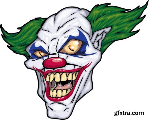 Collection of vector illustration image joker clown cap cartoon character 25 Eps