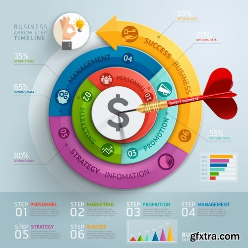 Collection of vector image conceptual business infographics #5-25 Eps