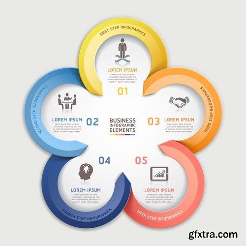 Collection of vector image conceptual business infographics #5-25 Eps