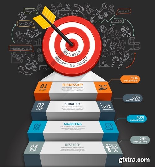 Collection of vector image conceptual business infographics #5-25 Eps