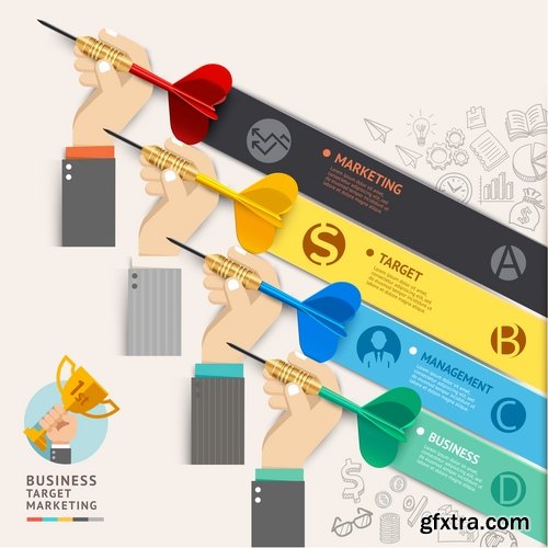 Collection of vector image conceptual business infographics #5-25 Eps