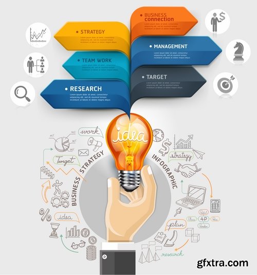 Collection of vector image conceptual business infographics #5-25 Eps
