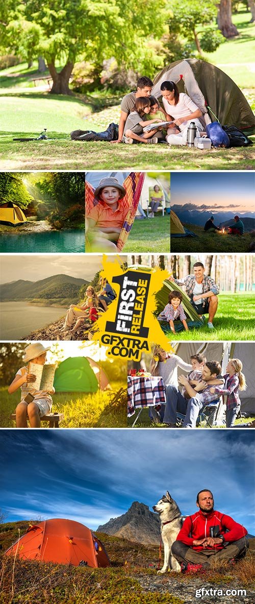 Stock Photos Family camping