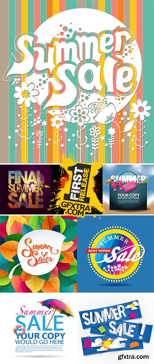 Stock Summer sale advertisement poster vectors