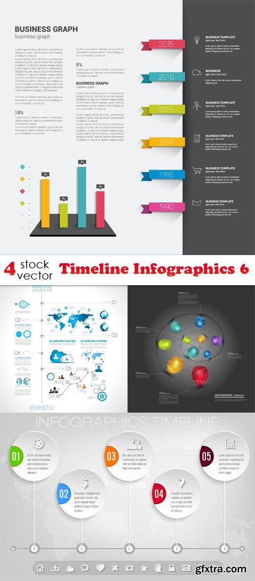 Vectors - Timeline Infographics 6