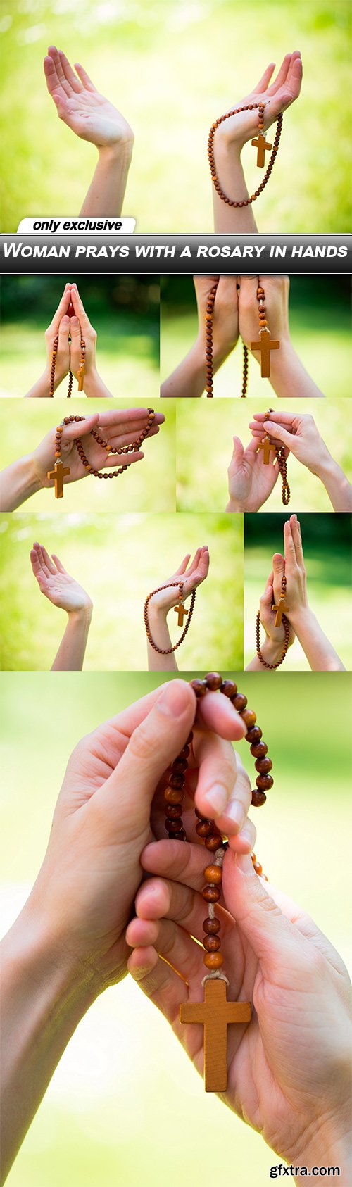 Woman prays with a rosary in hands - 7 UHQ JPEG