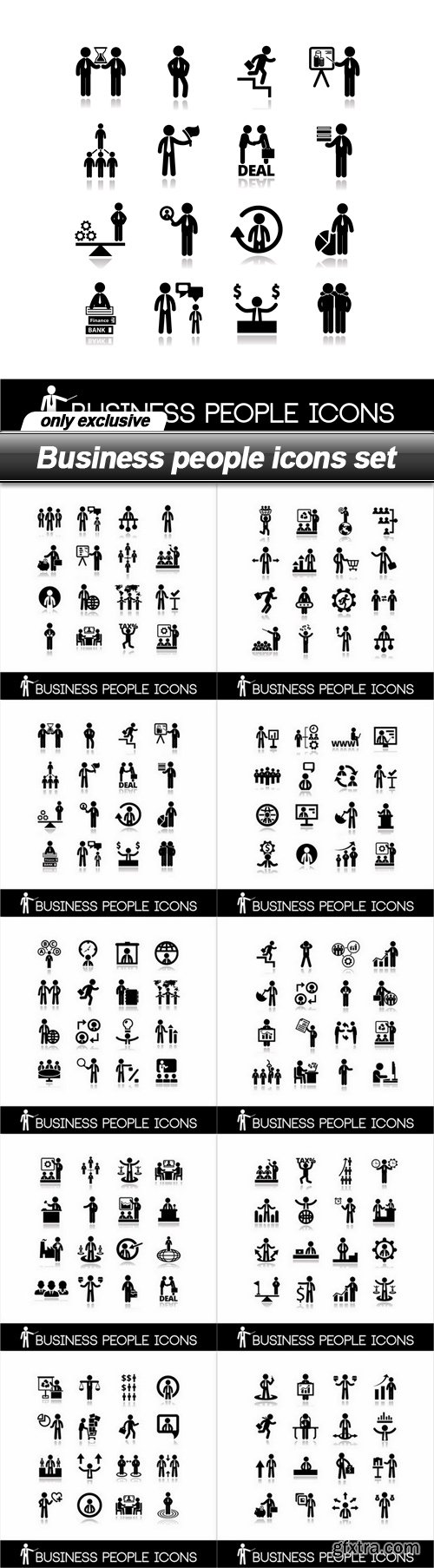 Business people icons set - 10 EPS