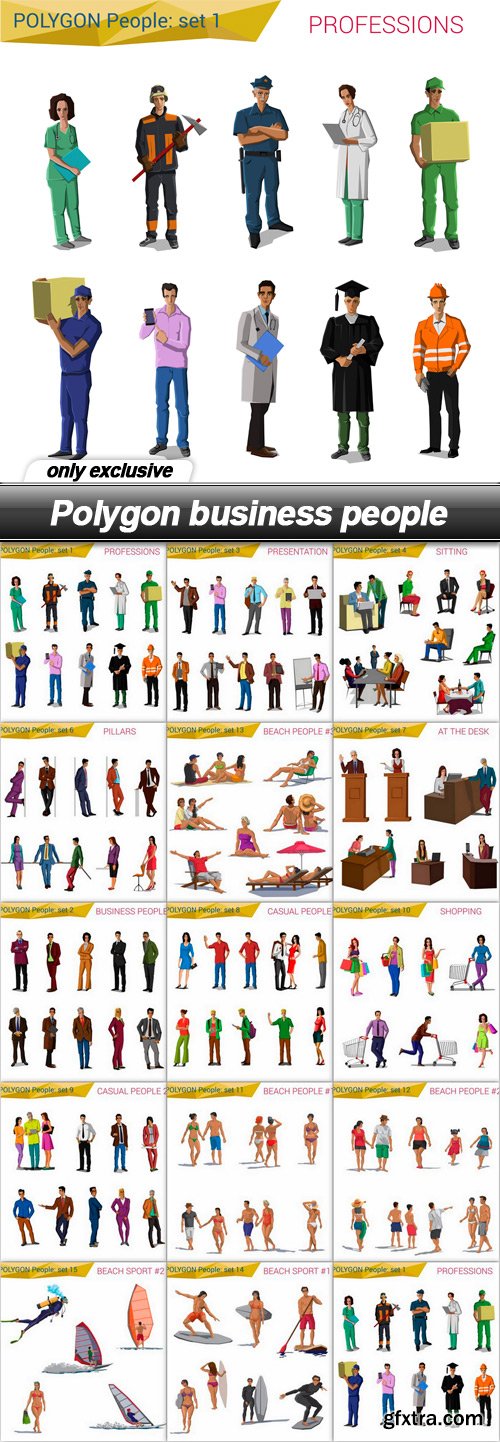 Polygon business people - 14 EPS