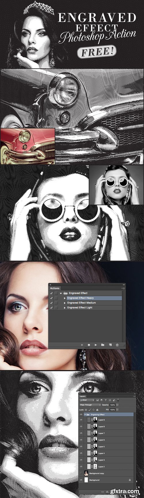 Photoshop Action - Engraved Effect