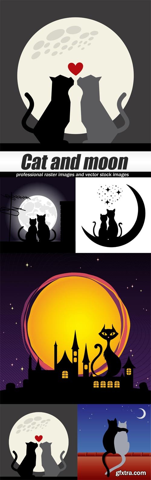 Cat and moon