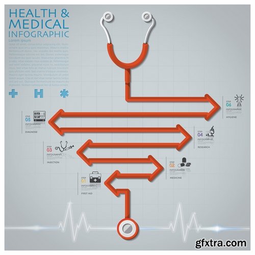 Collection of vector image conceptual business infographics medical #6-25 Eps