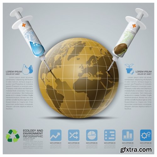 Collection of vector image conceptual business infographics medical #6-25 Eps