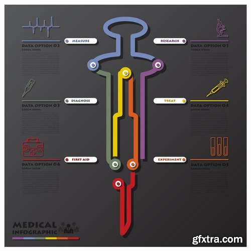 Collection of vector image conceptual business infographics medical #6-25 Eps