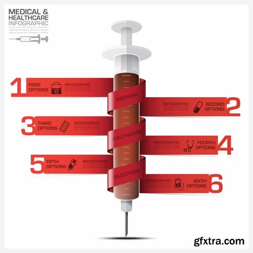 Collection of vector image conceptual business infographics medical #6-25 Eps