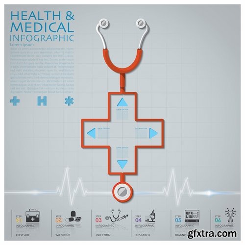 Collection of vector image conceptual business infographics medical #6-25 Eps