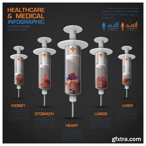 Collection of vector image conceptual business infographics medical #6-25 Eps