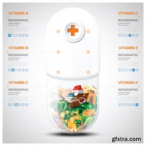 Collection of vector image conceptual business infographics medical #6-25 Eps