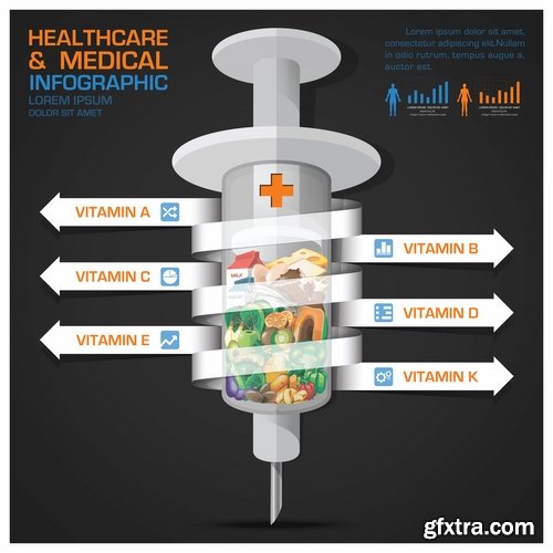 Collection of vector image conceptual business infographics medical #6-25 Eps