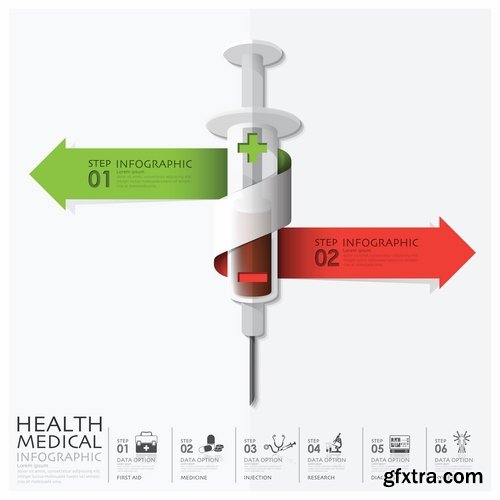 Collection of vector image conceptual business infographics medical #6-25 Eps