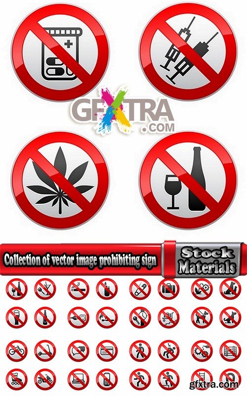 Collection of vector image prohibiting sign ban sign warning icon 25 Eps