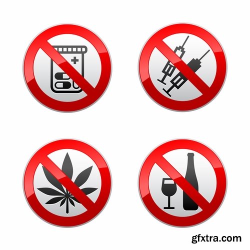 Collection of vector image prohibiting sign ban sign warning icon 25 Eps