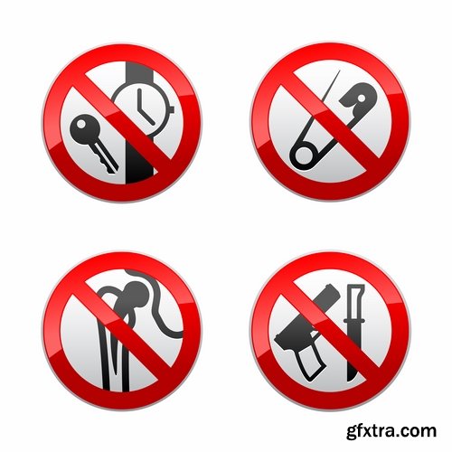 Collection of vector image prohibiting sign ban sign warning icon 25 Eps