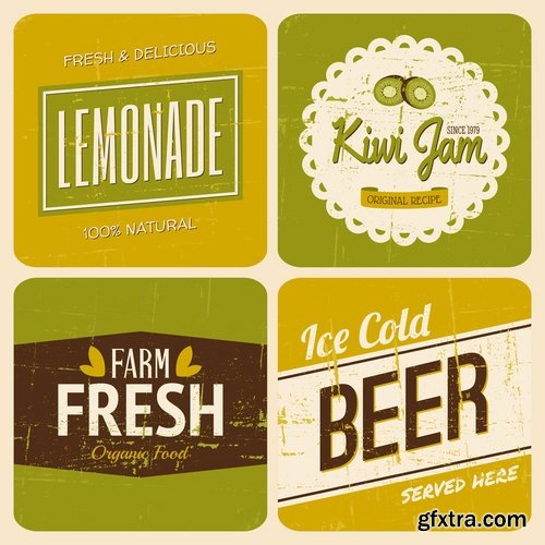 Collection of lemon drink lemonade banner sign flyer poster 25 Eps