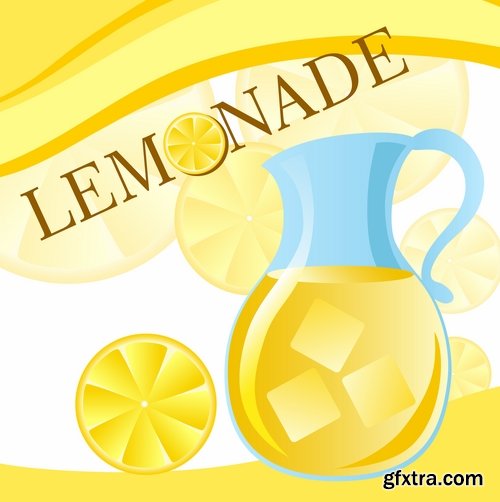 Collection of lemon drink lemonade banner sign flyer poster 25 Eps