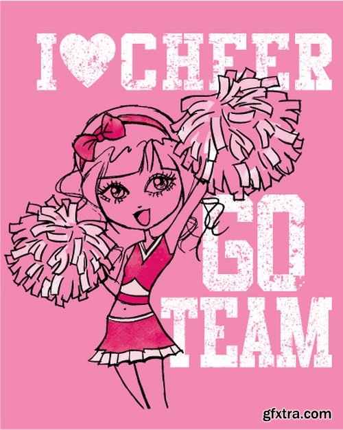 Collection of vector image cheerleader fan support group 25 Eps