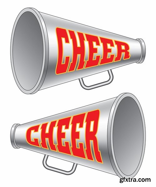 Collection of vector image cheerleader fan support group 25 Eps