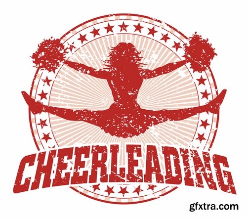 Collection of vector image cheerleader fan support group 25 Eps