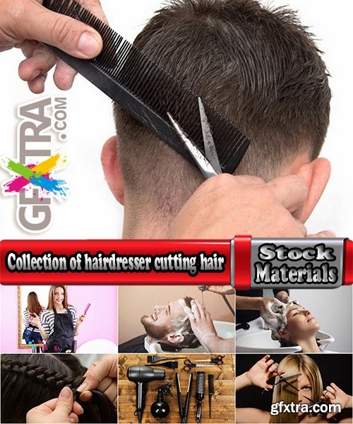 Collection of hairdresser cutting hair haircut hairdresser scissors hair hairbrush 25 HQ Jpeg