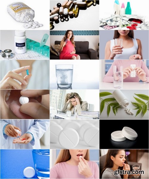 Collection of aspirin medicinal product medicine pill headache 25 HQ Jpeg