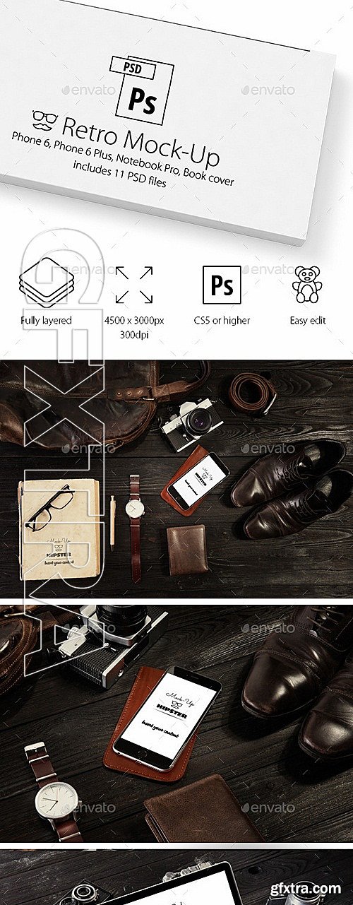 GraphicRiver - 11 Devices Hipster Mock-Ups 12058828