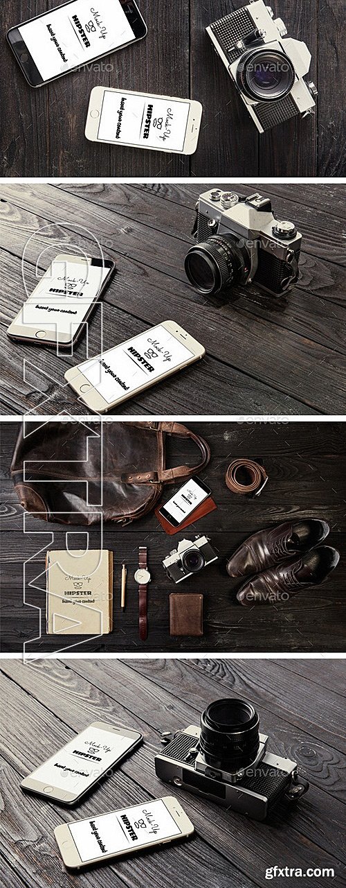 GraphicRiver - 11 Devices Hipster Mock-Ups 12058828