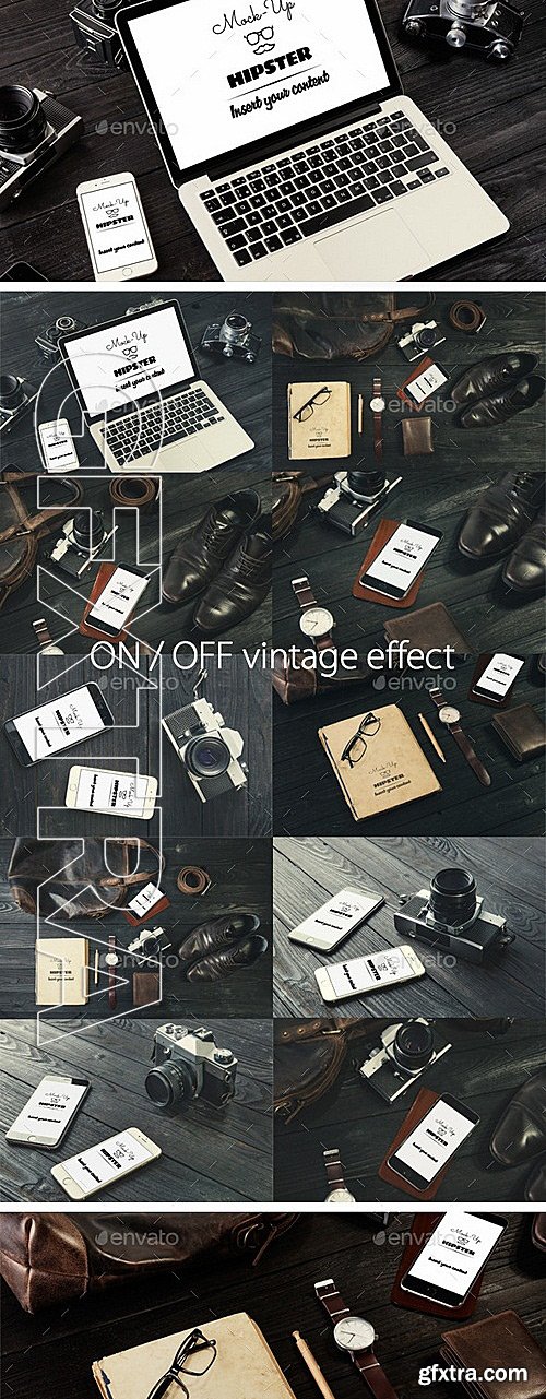 GraphicRiver - 11 Devices Hipster Mock-Ups 12058828