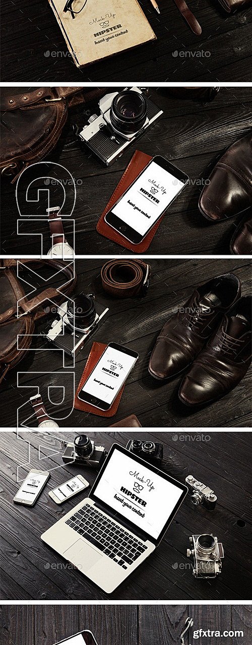 GraphicRiver - 11 Devices Hipster Mock-Ups 12058828