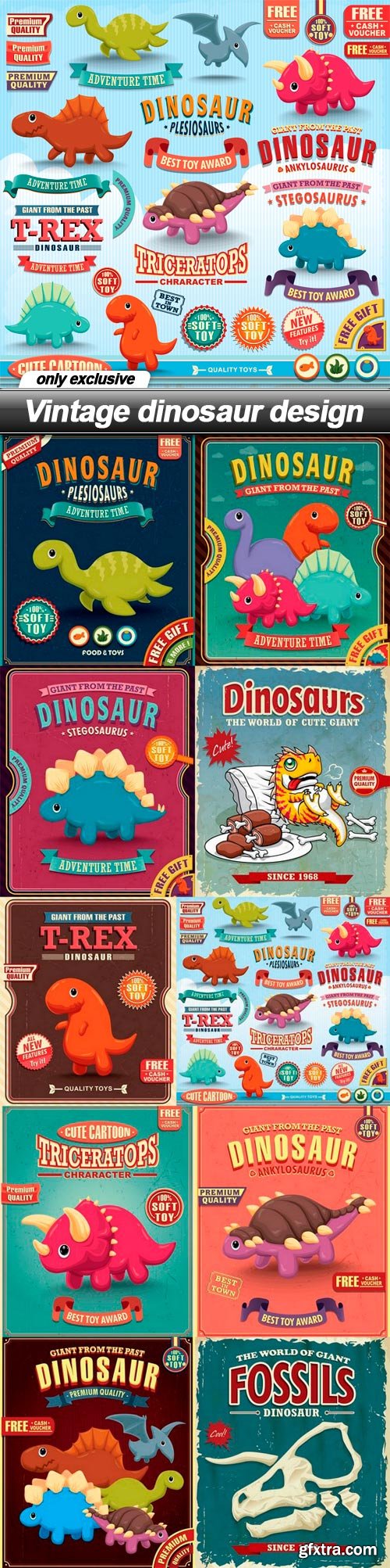 Vintage dinosaur design - 10 EPS