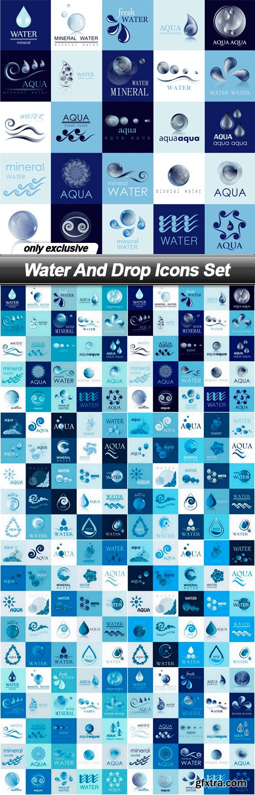 Water And Drop Icons Set - 8 EPS