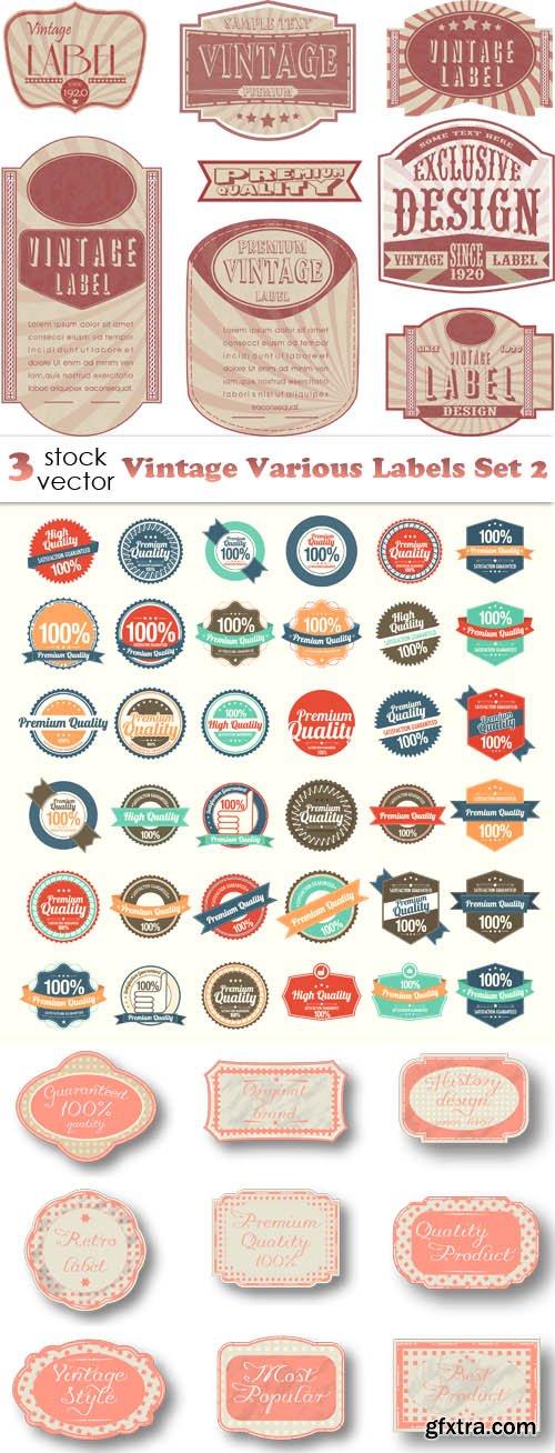 Vectors - Vintage Various Labels Set 2