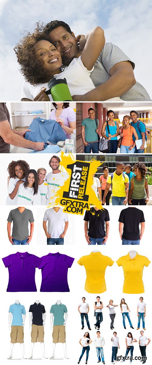 Stock Photos Man and woman in a T-shirt