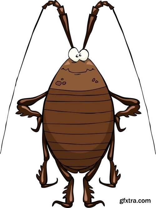 Collection of cartoon cockroach insect 25 EPS