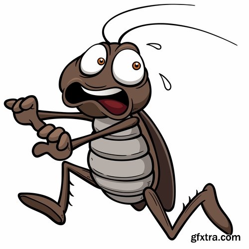 Collection of cartoon cockroach insect 25 EPS